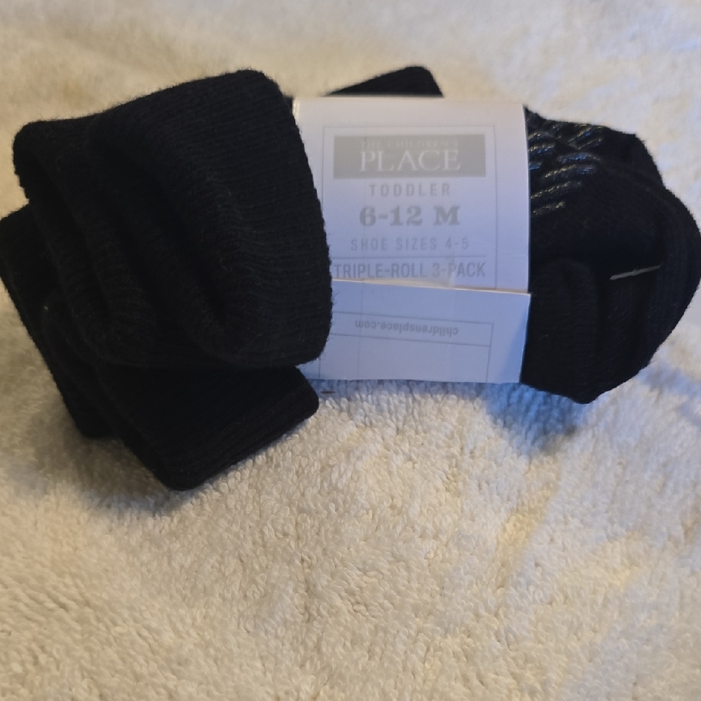Place Black Toddler Socks 3-Pack
